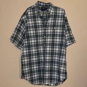 Ralph Lauren Men's Green Plaid Shirt L Blake Y2K